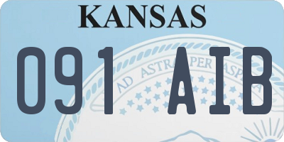 KS license plate 091AIB