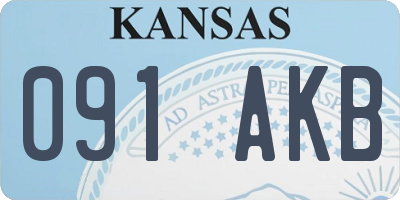 KS license plate 091AKB