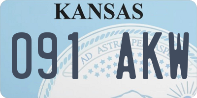 KS license plate 091AKW