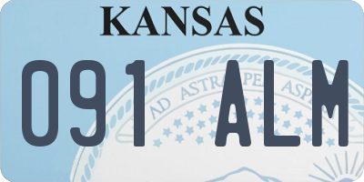 KS license plate 091ALM