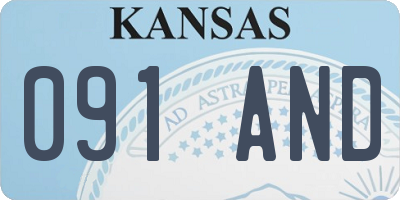 KS license plate 091AND