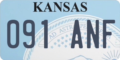 KS license plate 091ANF
