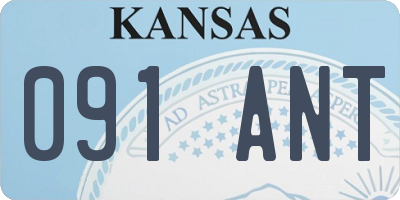 KS license plate 091ANT