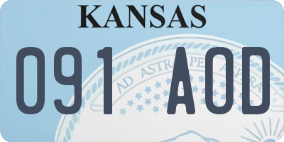 KS license plate 091AOD
