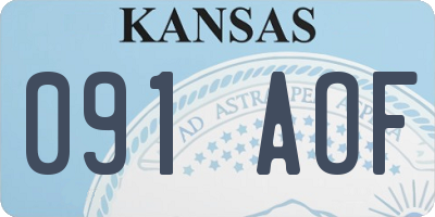 KS license plate 091AOF