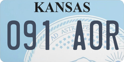 KS license plate 091AOR