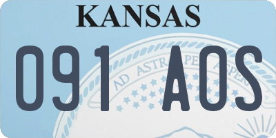KS license plate 091AOS