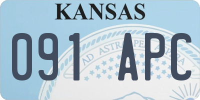 KS license plate 091APC