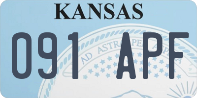 KS license plate 091APF