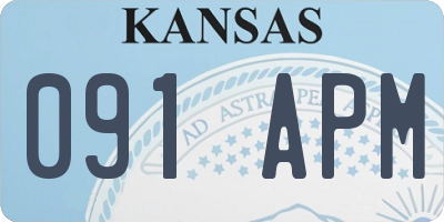 KS license plate 091APM