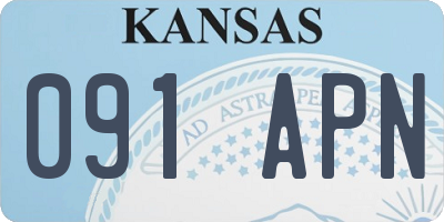 KS license plate 091APN