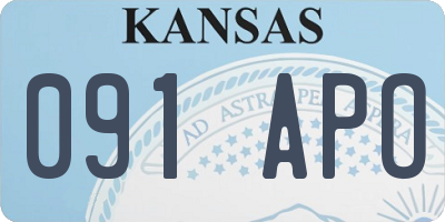 KS license plate 091APO