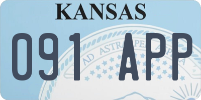 KS license plate 091APP