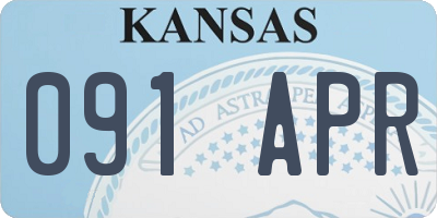 KS license plate 091APR
