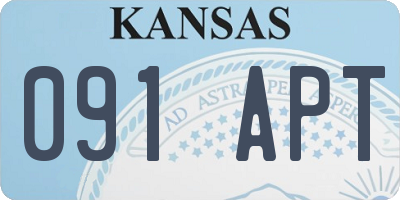 KS license plate 091APT
