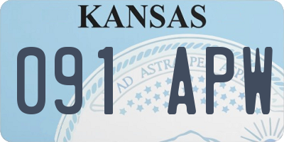 KS license plate 091APW