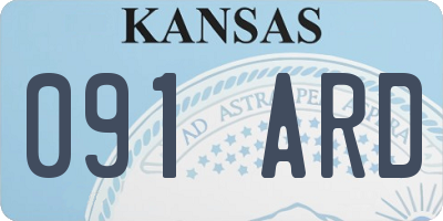 KS license plate 091ARD