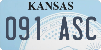 KS license plate 091ASC