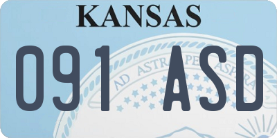KS license plate 091ASD