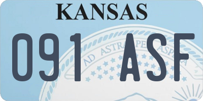 KS license plate 091ASF