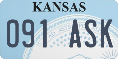 KS license plate 091ASK