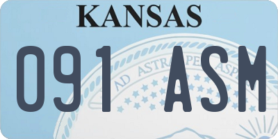 KS license plate 091ASM