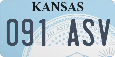KS license plate 091ASV