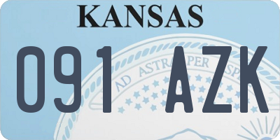 KS license plate 091AZK