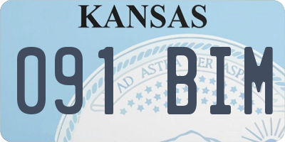 KS license plate 091BIM