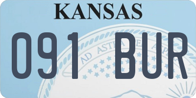 KS license plate 091BUR