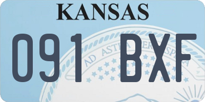 KS license plate 091BXF