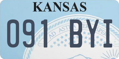KS license plate 091BYI