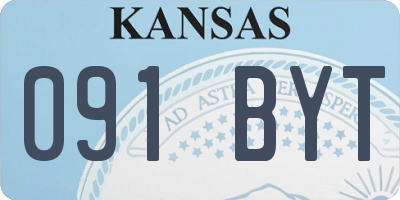 KS license plate 091BYT