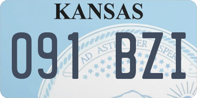 KS license plate 091BZI