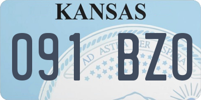 KS license plate 091BZO