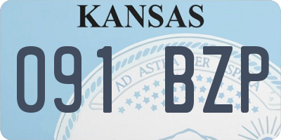 KS license plate 091BZP