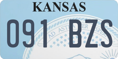 KS license plate 091BZS