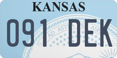 KS license plate 091DEK