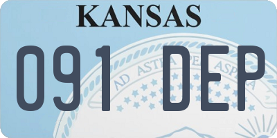 KS license plate 091DEP