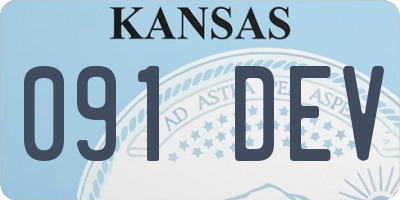 KS license plate 091DEV