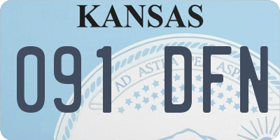 KS license plate 091DFN