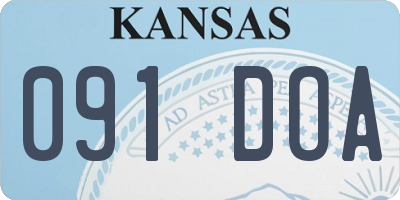 KS license plate 091DOA