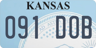 KS license plate 091DOB