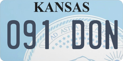 KS license plate 091DON
