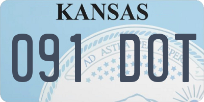 KS license plate 091DOT