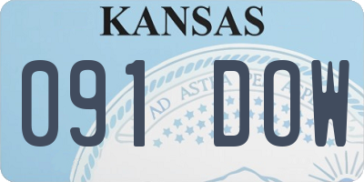 KS license plate 091DOW