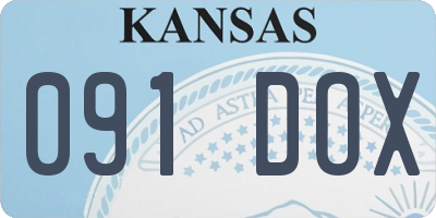 KS license plate 091DOX