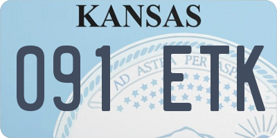 KS license plate 091ETK