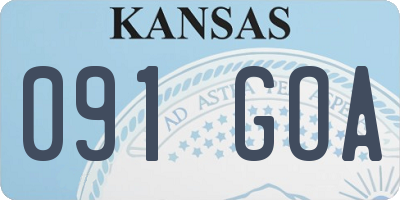 KS license plate 091GOA