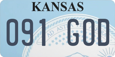 KS license plate 091GOD